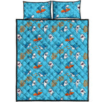 Cute Shark Pattern Print Quilt Bed Set
