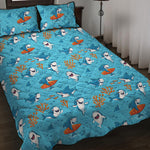 Cute Shark Pattern Print Quilt Bed Set