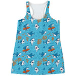 Cute Shark Pattern Print Women's Racerback Tank Top