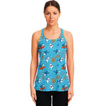 Cute Shark Pattern Print Women's Racerback Tank Top