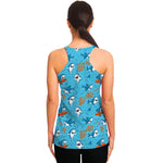 Cute Shark Pattern Print Women's Racerback Tank Top