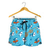 Cute Shark Pattern Print Women's Shorts