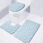 Cute Sheep Pattern Print 3 Piece Bath Mat Set
