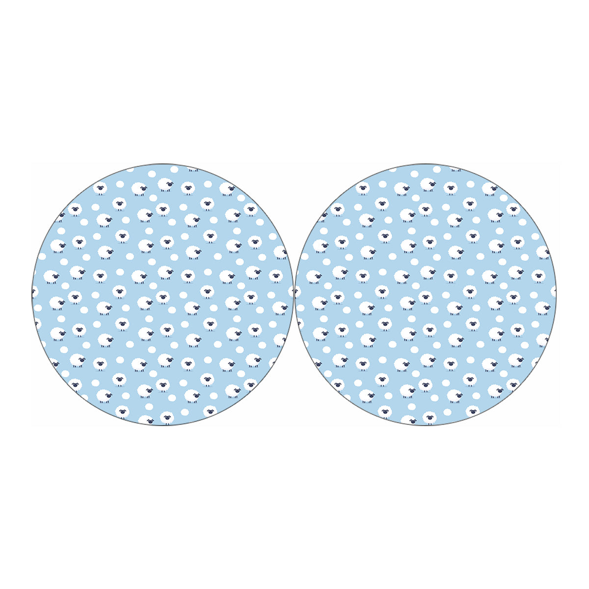 Cute Sheep Pattern Print Car Coasters