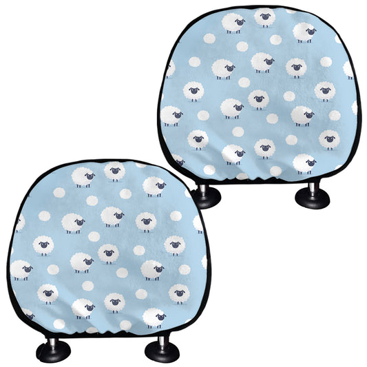 Cute Sheep Pattern Print Car Headrest Covers