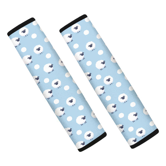 Cute Sheep Pattern Print Car Seat Belt Covers