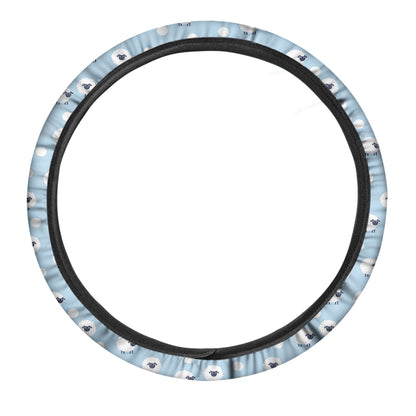 Cute Sheep Pattern Print Car Steering Wheel Cover