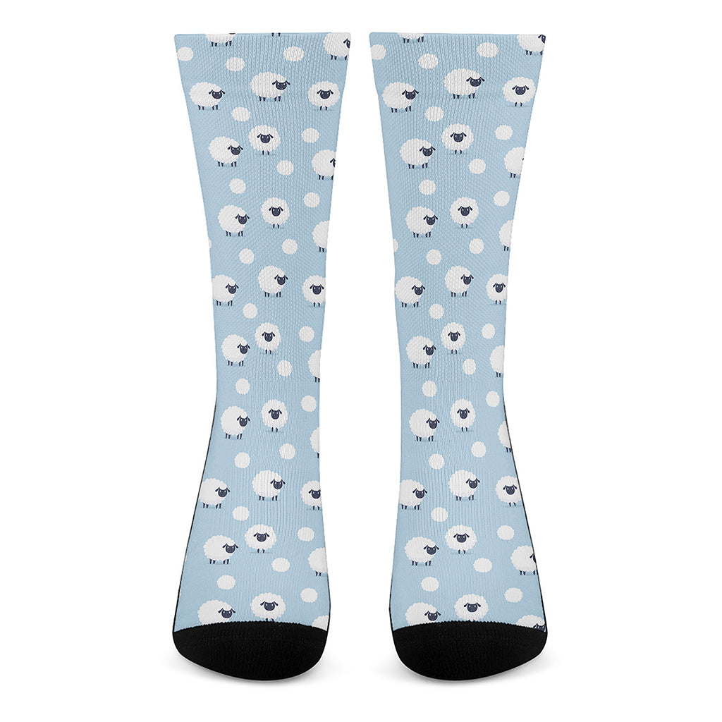 Cute Sheep Pattern Print Crew Socks