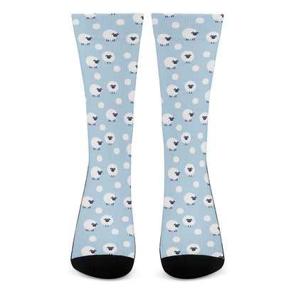 Cute Sheep Pattern Print Crew Socks