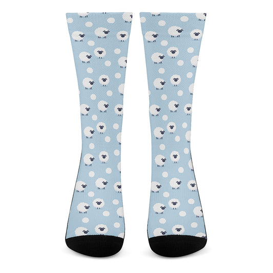 Cute Sheep Pattern Print Crew Socks