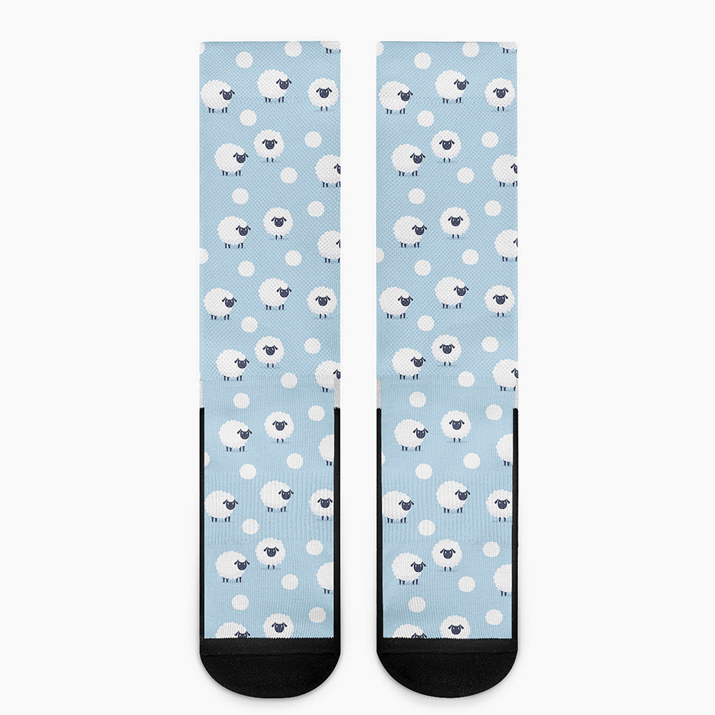 Cute Sheep Pattern Print Crew Socks