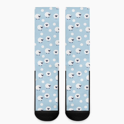 Cute Sheep Pattern Print Crew Socks