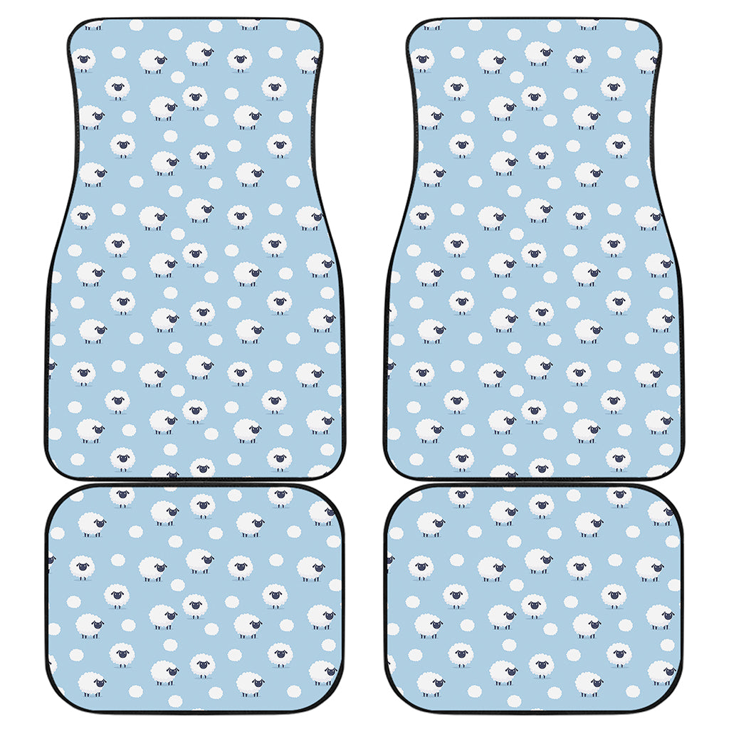 Cute Sheep Pattern Print Front and Back Car Floor Mats