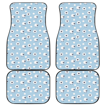 Cute Sheep Pattern Print Front and Back Car Floor Mats