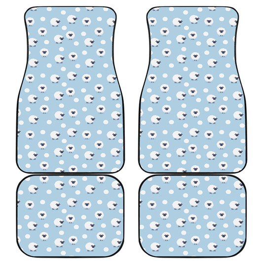 Cute Sheep Pattern Print Front and Back Car Floor Mats