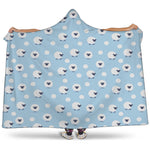 Cute Sheep Pattern Print Hooded Blanket