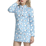 Cute Sheep Pattern Print Hoodie Dress