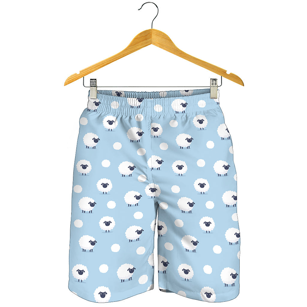 Cute Sheep Pattern Print Men's Shorts