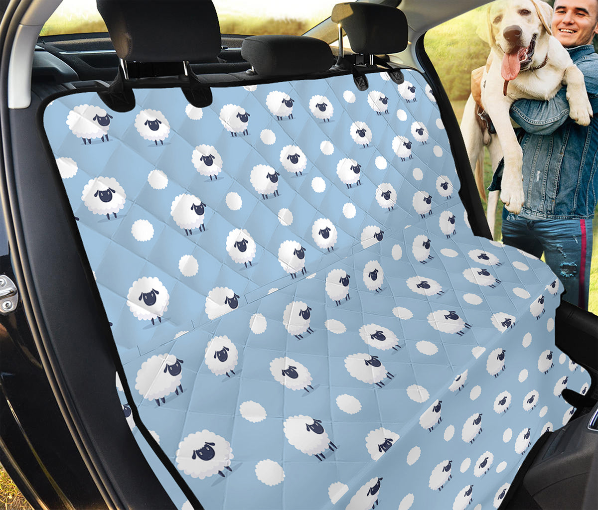 Cute Sheep Pattern Print Pet Car Back Seat Cover