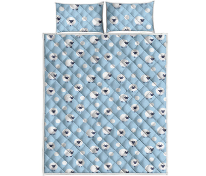 Cute Sheep Pattern Print Quilt Bed Set