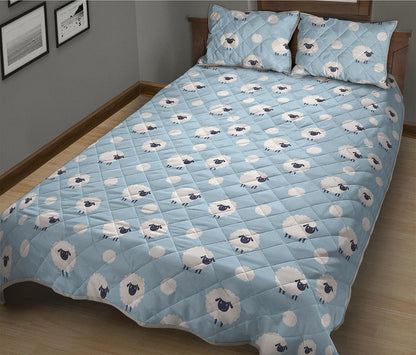 Cute Sheep Pattern Print Quilt Bed Set