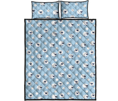 Cute Sheep Pattern Print Quilt Bed Set