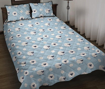 Cute Sheep Pattern Print Quilt Bed Set