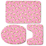 Cute Shih Tzu Pattern Print 3 Piece Bath Mat Set