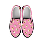Cute Shih Tzu Pattern Print Black Slip On Shoes
