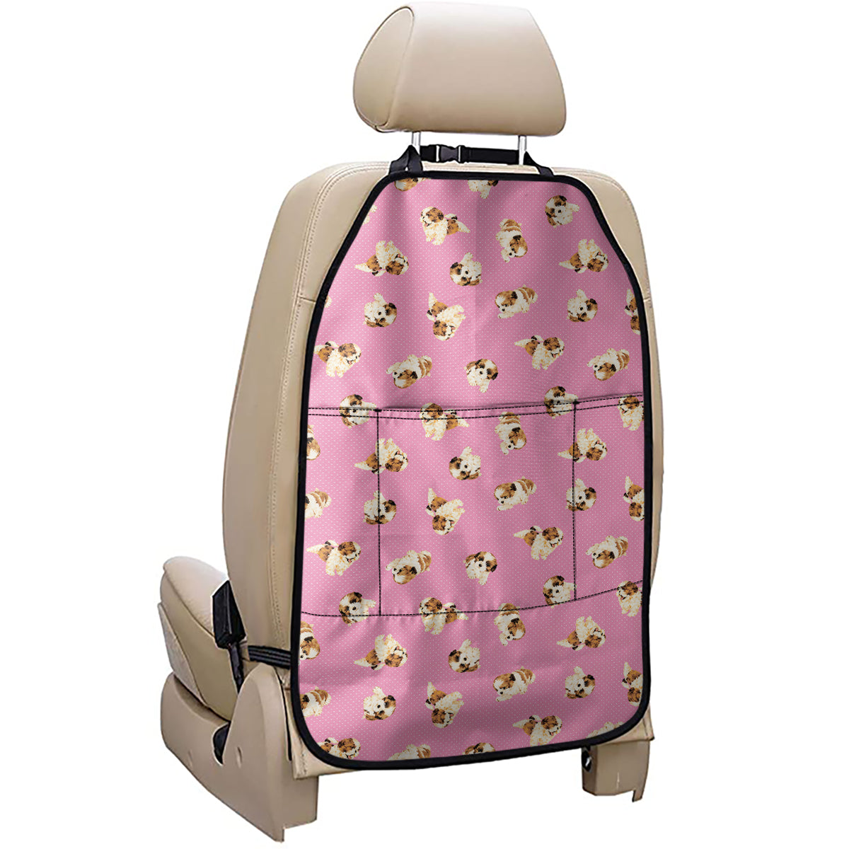 Cute Shih Tzu Pattern Print Car Seat Organizers