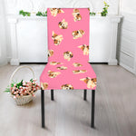 Cute Shih Tzu Pattern Print Dining Chair Slipcover
