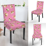 Cute Shih Tzu Pattern Print Dining Chair Slipcover