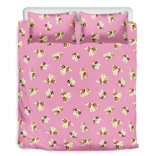 Cute Shih Tzu Pattern Print Duvet Cover Bedding Set