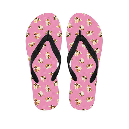 Cute Shih Tzu Pattern Print Flip Flops