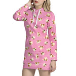 Cute Shih Tzu Pattern Print Hoodie Dress