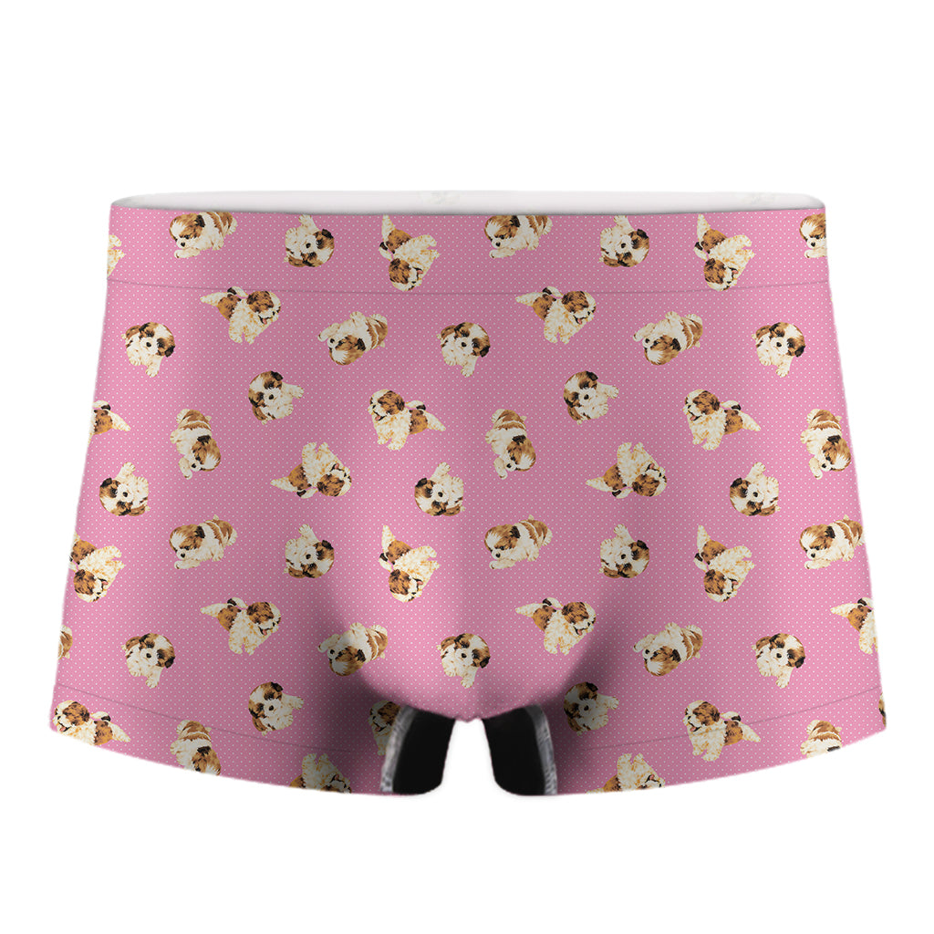 Cute Shih Tzu Pattern Print Men's Boxer Briefs