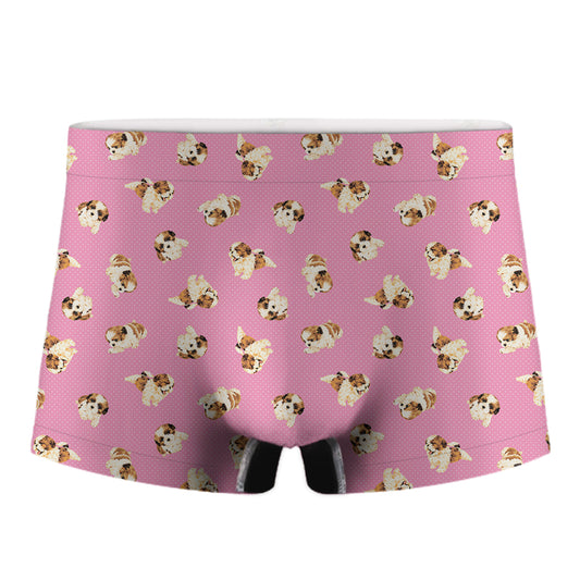 Cute Shih Tzu Pattern Print Men's Boxer Briefs
