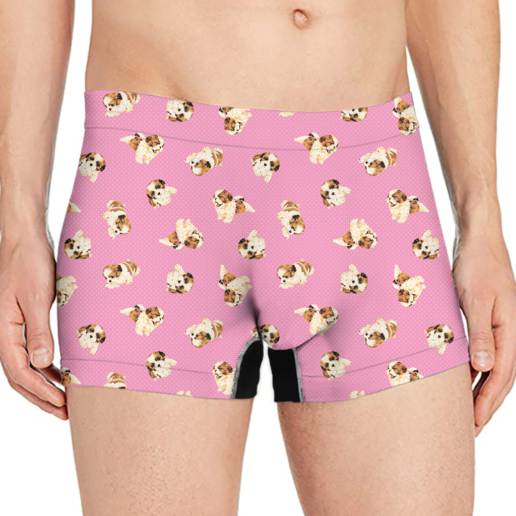 Cute Shih Tzu Pattern Print Men's Boxer Briefs