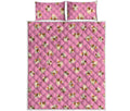 Cute Shih Tzu Pattern Print Quilt Bed Set