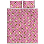 Cute Shih Tzu Pattern Print Quilt Bed Set