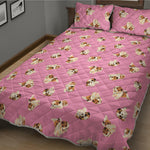Cute Shih Tzu Pattern Print Quilt Bed Set