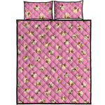 Cute Shih Tzu Pattern Print Quilt Bed Set