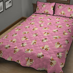 Cute Shih Tzu Pattern Print Quilt Bed Set