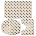 Cute Siberian Husky Pattern Print 3 Piece Bath Mat Set