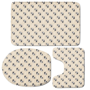 Cute Siberian Husky Pattern Print 3 Piece Bath Mat Set