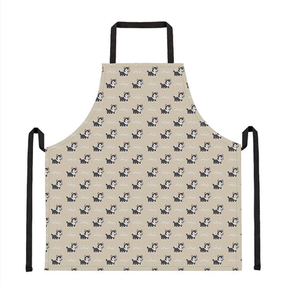Cute Siberian Husky Pattern Print Apron
