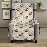 Cute Siberian Husky Pattern Print Armchair Protector