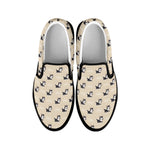 Cute Siberian Husky Pattern Print Black Slip On Shoes