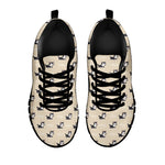 Cute Siberian Husky Pattern Print Black Sneakers