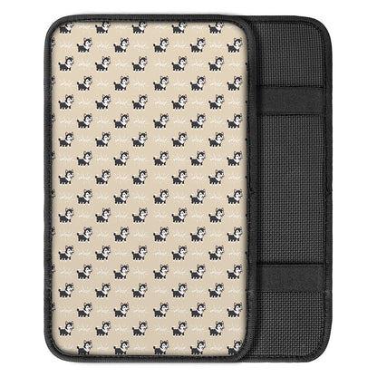 Cute Siberian Husky Pattern Print Car Center Console Cover